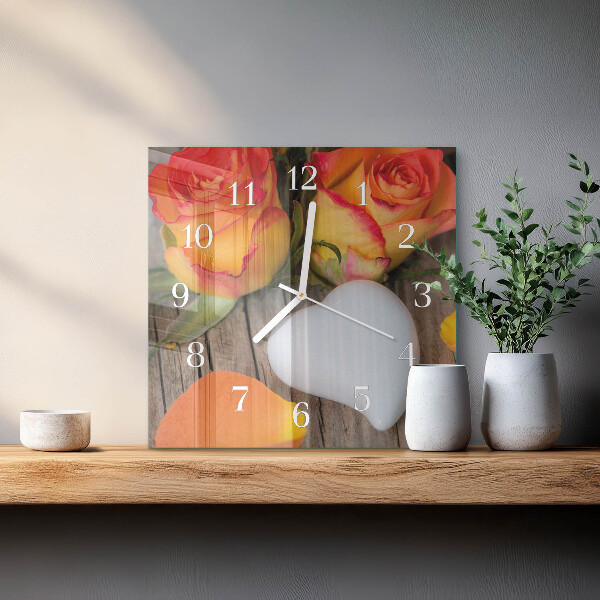 Square wall clock Heart