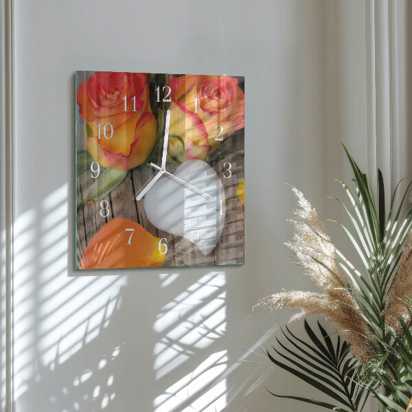 Square wall clock Heart