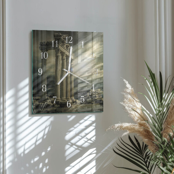 Square wall clock Acropolis