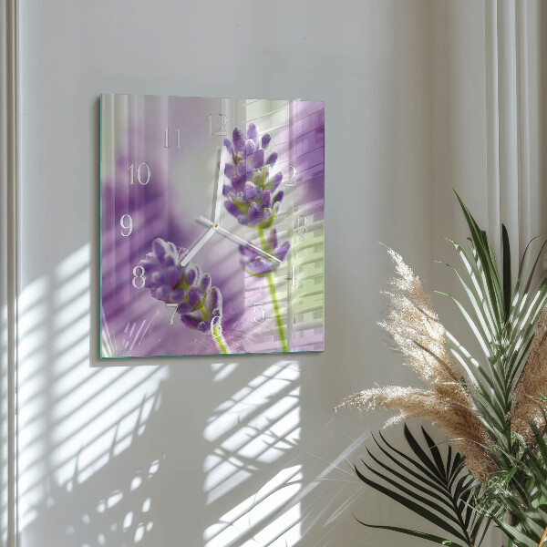 Square wall clock Lavender