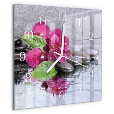 Square wall clock Orchid