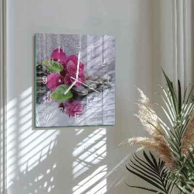 Square wall clock Orchid