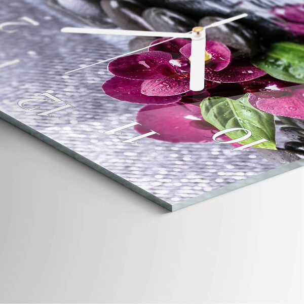 Square wall clock Orchid