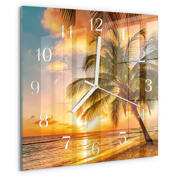 Square wall clock Sunset