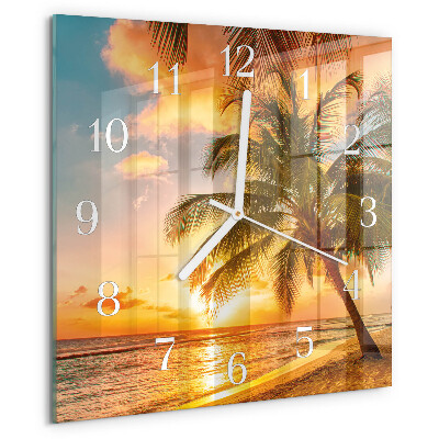 Square wall clock Sunset