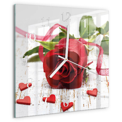 Square wall clock Rose