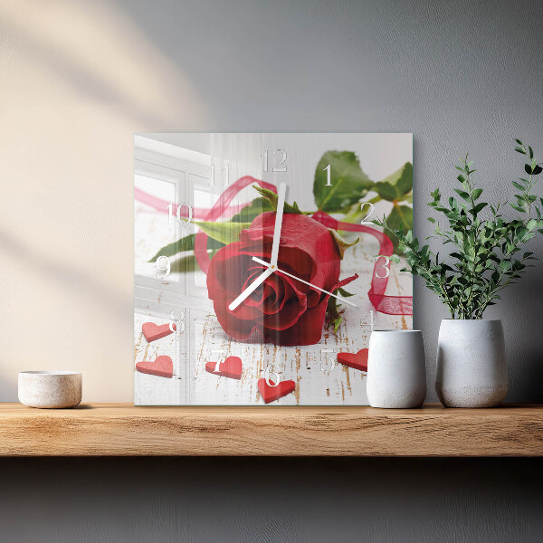 Square wall clock Rose