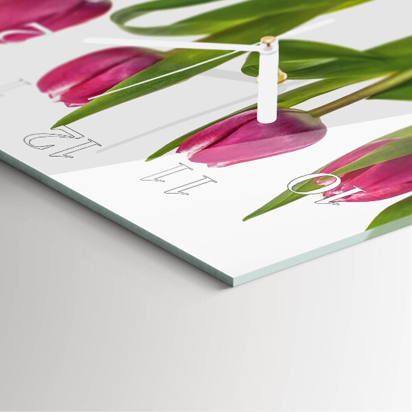 Square wall clock Tulips