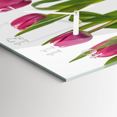 Square wall clock Tulips