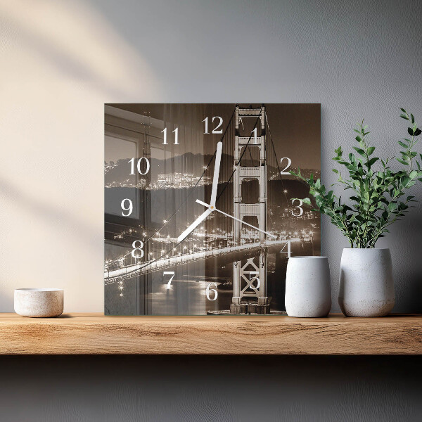 Square wall clock Bridge