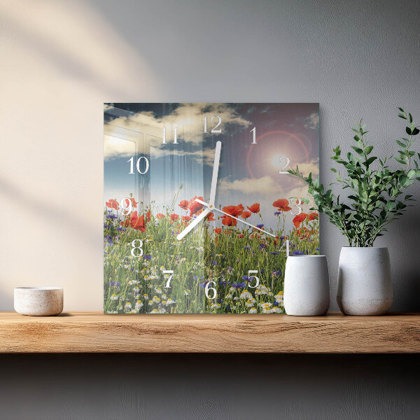 Square wall clock Meadow
