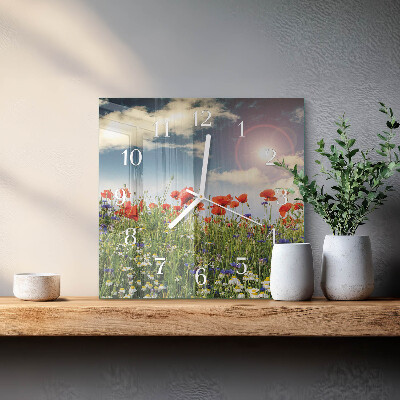 Square wall clock Meadow