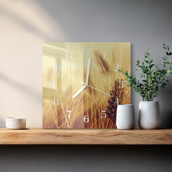 Square wall clock Grain