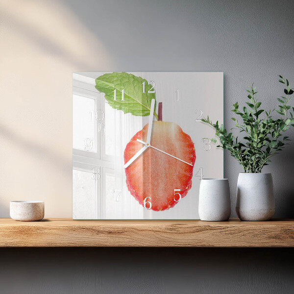 Square wall clock Strawberry