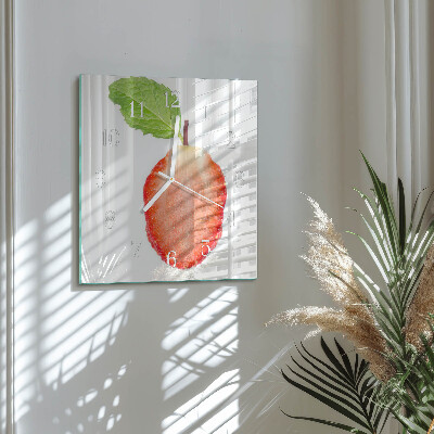 Square wall clock Strawberry