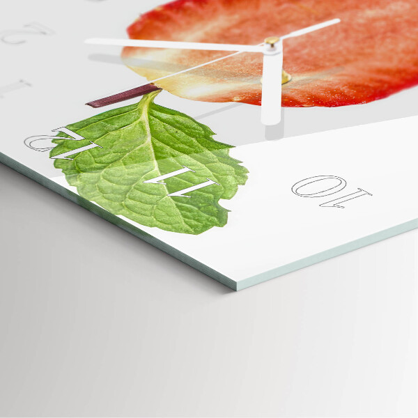Square wall clock Strawberry