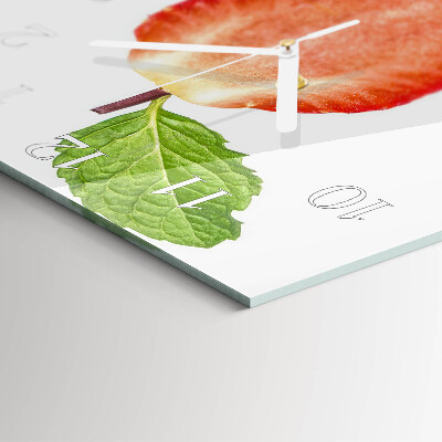 Square wall clock Strawberry