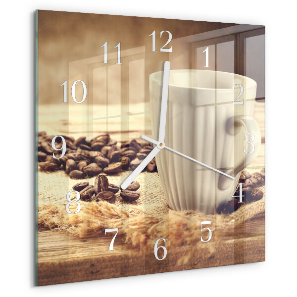 Square wall clock Coffee