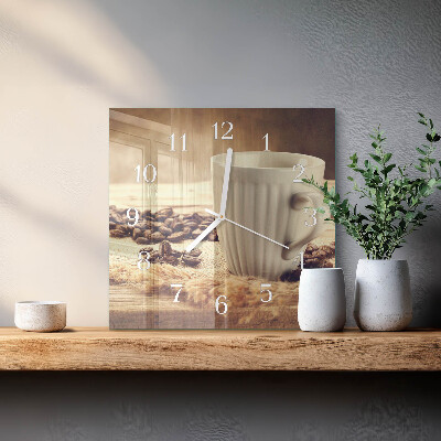Square wall clock Coffee