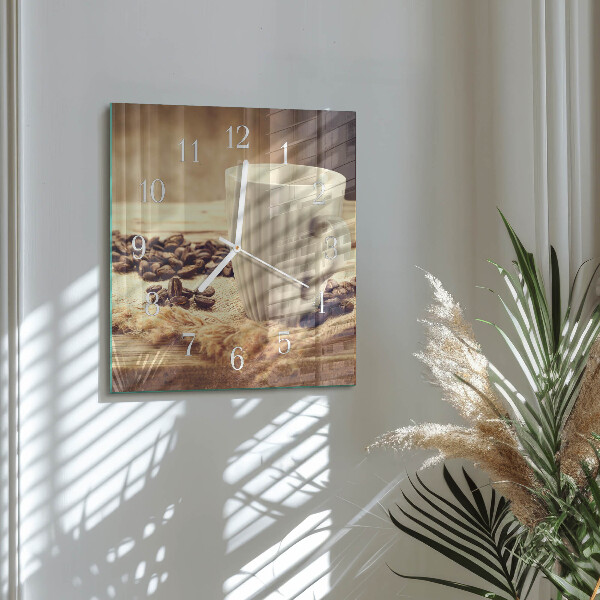 Square wall clock Coffee