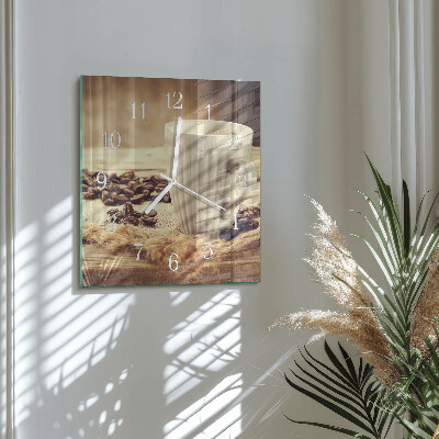 Square wall clock Coffee