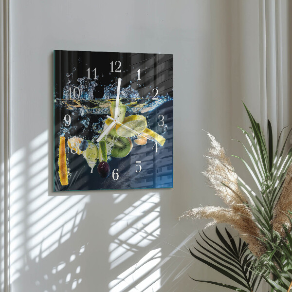 Square wall clock Fruit