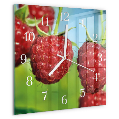 Square wall clock Raspberries