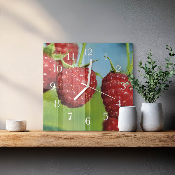 Square wall clock Raspberries