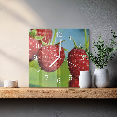 Square wall clock Raspberries