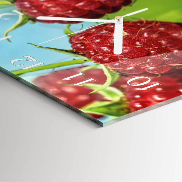 Square wall clock Raspberries