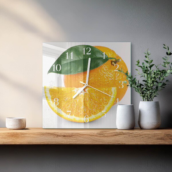 Square wall clock Oranges