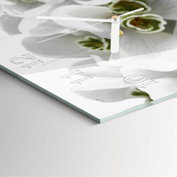 Square wall clock Flowers