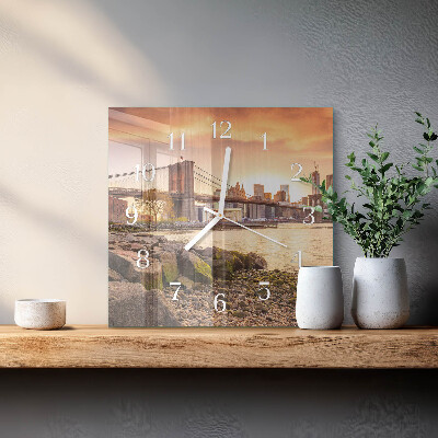 Square wall clock City of Bridges