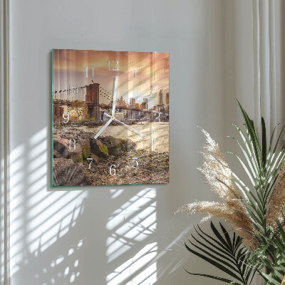Square wall clock City of Bridges