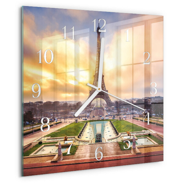 Square wall clock Eiffel Tower