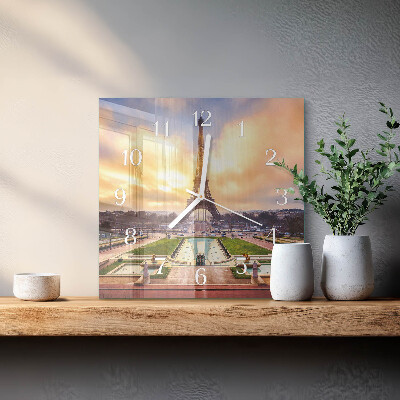 Square wall clock Eiffel Tower