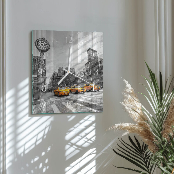Square wall clock Taxi
