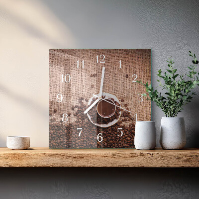 Square wall clock Coffee Beans
