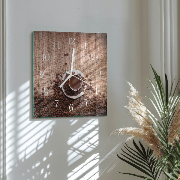 Square wall clock Coffee Beans