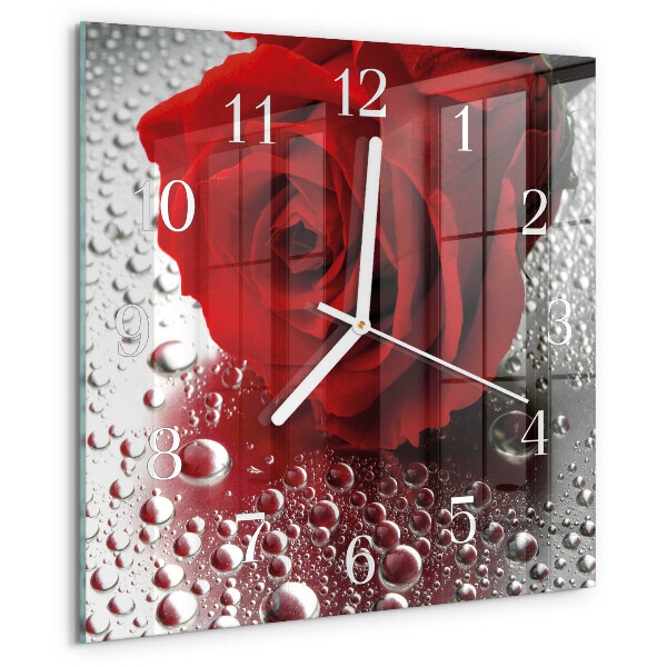 Square wall clock Rose