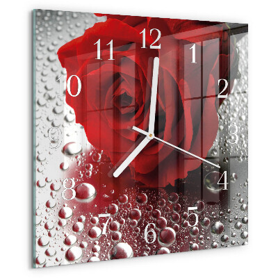 Square wall clock Rose