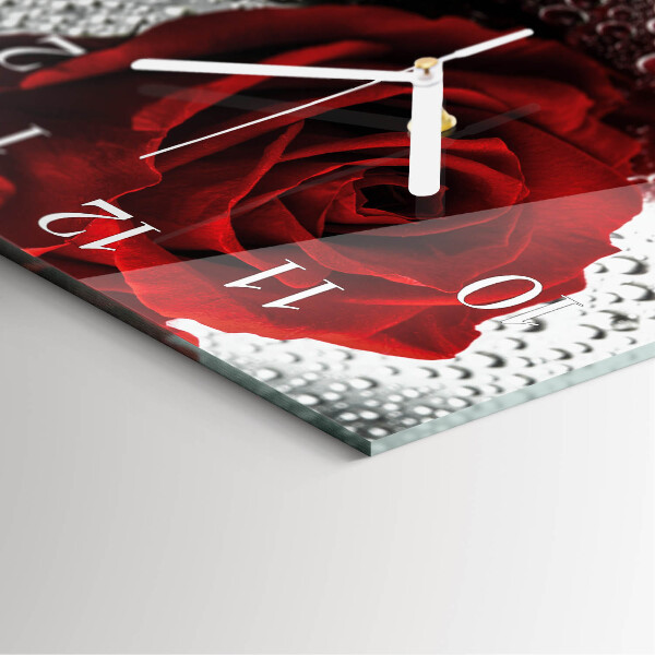 Square wall clock Rose