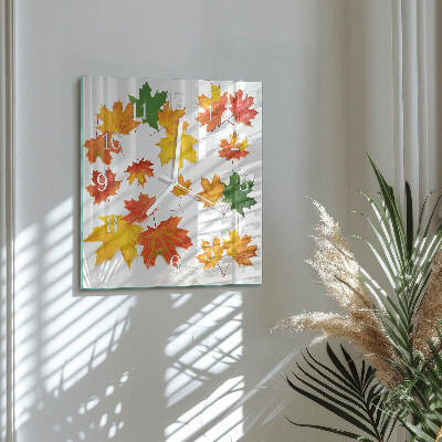 Square wall clock Leaves