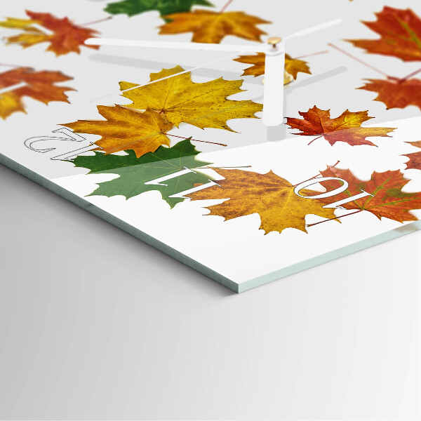 Square wall clock Leaves