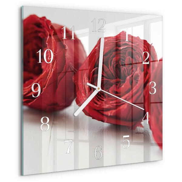 Square wall clock Flowers