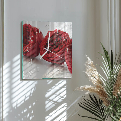 Square wall clock Flowers