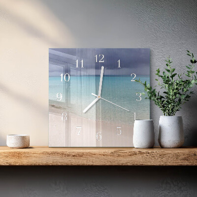 Square wall clock Beach