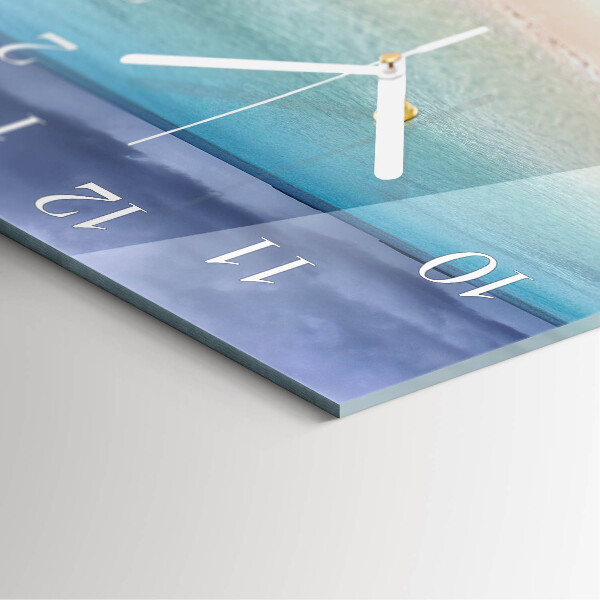 Square wall clock Beach
