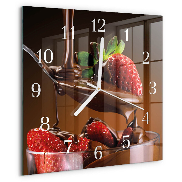 Square wall clock Chocolate Strawberries