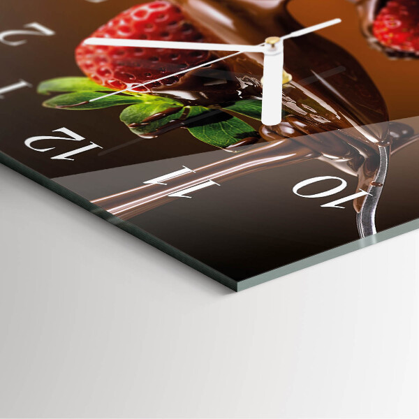 Square wall clock Chocolate Strawberries